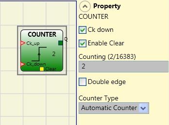 COUNTER OPERATORS COUNTER operator is a pulse counter that sets output Q to 1 (TRUE) as soon as the desired count is reached. COUNTER (max number = 8). The operator COUNTER is a pulse counter.