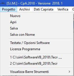 4. Descrizione Comandi I comandi che consentono di effettuare la creazione del file di progetto in cui memorizzare le informazioni relative alla capriata, l inserimento dei dati necessari al calcolo