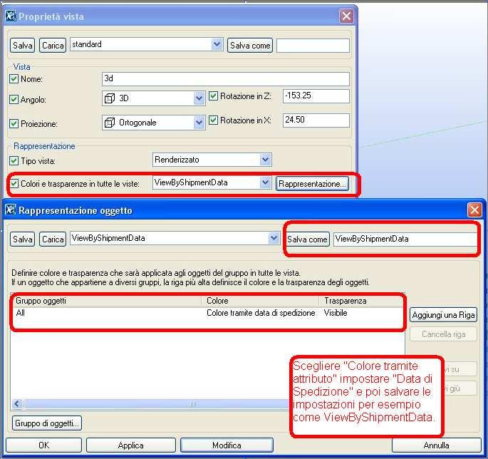 Figura 6: Impostazione di rappresentazione oggetto