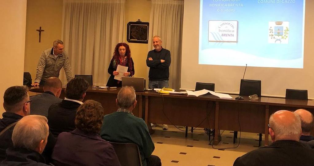 Maglia idraulica territoriale Incontro con gli utenti A Gazzo Si è tenuta il 7 maggio scorso, presso il Comune di Gazzo, una riunione per spiegare ai proprietari dei terreni interessati i lavori che