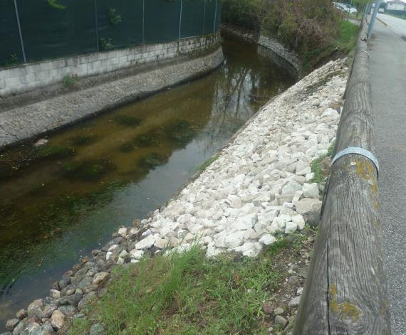 ROGGIA DOLFINA 3 ripresa argine destro con pietrame per un tratto