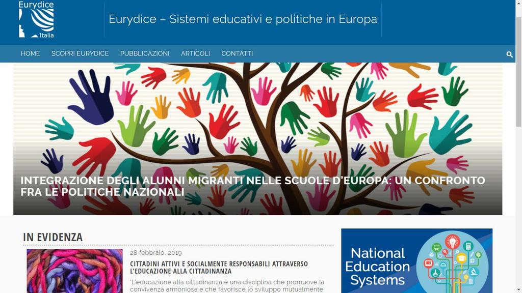 Sito web Eurydice Italia: eurydice.indire.