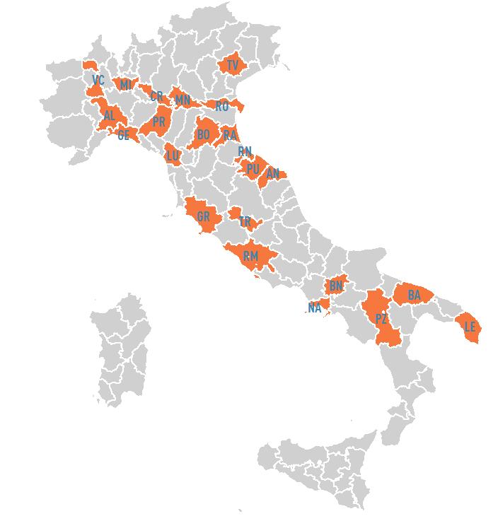 Organizzazione del progetto Le province e le città metropolitane