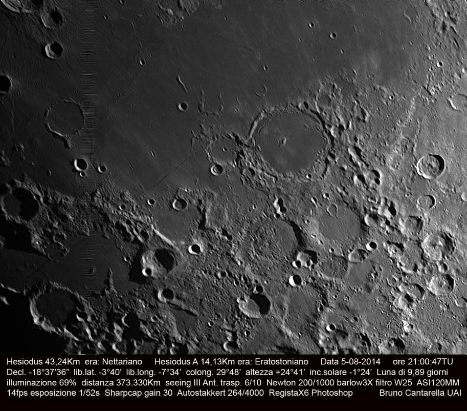 Le foto della - UAI..foto ad ampio campo del cratere Hesiodus e delle formazioni circostanti.