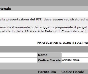 INSERIMENTO DEI PARTECIPANTI DIRETTI