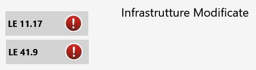 Infrastrutture Modificate: elenco infrastrutture modificate.