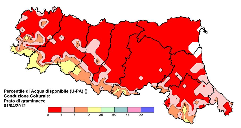 All inizio della primavera nei terreni è attesa la condizione di capacità di campo intesa come frazione massima di acqua mantenuta nel terreno contro la forza di gravità.