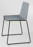 > Barstool with steel frame, 4 legs. Polypropylene shell.