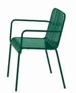 Trattamento in cataforesi. > Chair with armrests in steel frame, 4 legs.