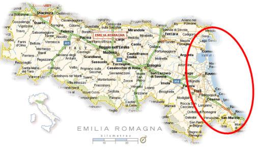 STUDY AREA The study area comprises 9 small harbors located along the 130km-long coast of Emilia-Romagna.