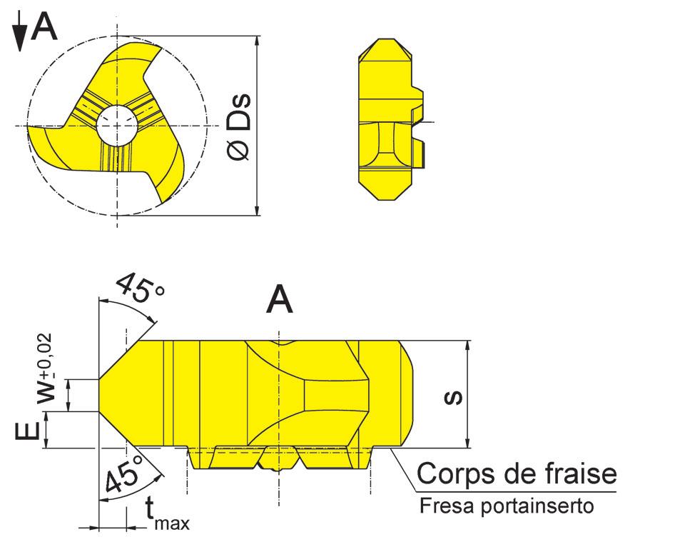 st Illustration de coupe à droite représentée Figura = taglio destro E s