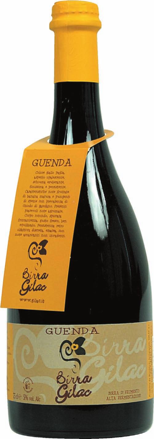 Birra Artigianale Guenda Stile: Hefe-Weizen Fermentazione: alta fermentazione (Saccharomyces cerevisiae) Alcool: 5,0 % vol.