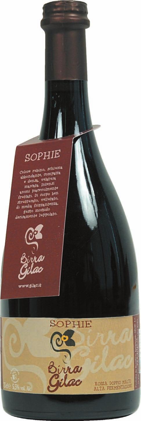 Birra Artigianale Sophie Stile: Ale Fermentazione: alta fermentazione (Saccharomyces cerevisiae) Alcool: 5,5 % vol. Grado Plato: 14,5 Ingredienti: acqua sorgiva, orzo maltato, luppoli, lievito.