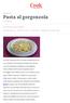 Pasta al gorgonzola PRIMI PIATTI. di: Cookaround. LUOGO: Europa / Italia / Lombardia