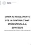 GUIDA AL REGOLAMENTO PER LA CONTRIBUZIONE STUDENTESCA A.A. 2019/2020