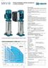 MXV-B. Pompe multistadio verticali monoblocco in acciaio inossidabile MXV-B. Esecuzione. Impieghi. Limiti d impiego. Motore. Materiali (parti bagnate)