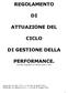 REGOLAMENTO ATTUAZIONE DEL CICLO DI GESTIONE DELLA PERFORMANCE.