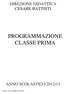 PROGRAMMAZIONE CLASSE PRIMA