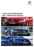 Volkswagen. Listino prezzi Volkswagen Golf - Allestimenti Sportivi
