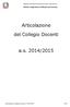 Articolazione del Collegio Docenti. a.s. 2014/2015