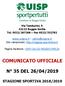 COMUNICATO UFFICIALE