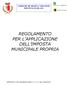 COMUNE DI MOTTA VISCONTI PROVINCIA DI MILANO REGOLAMENTO PER L APPLICAZIONE DELL IMPOSTA MUNICIPALE PROPRIA