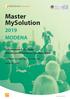 Master MySolution 2019 MODENA. La formazione di alto livello fatta dal professionista per il professionista