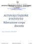 AUTOVALUTAZIONE D ISTITUTO Rilevazione corpo docente