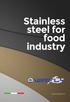 Stainless steel for food industry