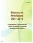 Bilancio di Previsione Programma Triennale dei Lavori Pubblici e Elenco annuale delle opere