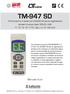 TM-947 SD. Termometro a 4 canali con SCHEDA SD per la registrazione dei dati in tempo reale, RS232/USB T1, T2, T3, T4, T1-T2, Tipo J/K, Pt 100 ohm
