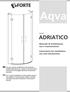 Aqva. mod. ADRIATICO. Manuale di installazione, uso e manutenzione. Instructions for installation, use and maintenance.