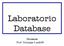 Laboratorio Database. Docente Prof. Giuseppe Landolfi
