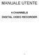 MANUALE UTENTE 4 CHANNELS DIGITAL VIDEO RECORDER