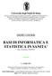 BASI DI INFORMATICA E STATISTICA IN SANITA
