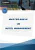 MASTER BREVE HOTEL MANAGEMENT