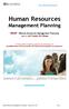Human Resources Management Planning