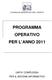 PROGRAMMA OPERATIVO PER L ANNO 2011