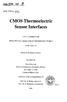 Sensor Interfaces. CMOS Thermoelectric. Diss.ETH &X. presented by. CatE SWISS FEDERAL INSTITUTE OF TECHNOLOGY ZURICH. DISS. ETH No.