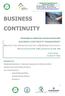 BUSINESS CONTINUITY MANAGEMENT ARCHITETTURE INFORMATICHE PER LA BUSINESS CONTINUITY