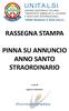 RASSEGNA STAMPA PINNA SU ANNUNCIO ANNO SANTO STRAORDINARIO