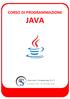 CORSO DI PROGRAMMAZIONE JAVA