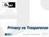 Privacy vs Trasparenza