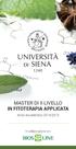 MASTER DI II LIVELLO IN FITOTERAPIA APPLICATA. Anno Accademico 2014/2015. In collaborazione con