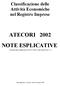 Classificazione delle Attività Economiche nel Registro Imprese ATECORI 2002 NOTE ESPLICATIVE