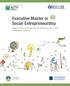 Executive Master in. Social Entrepreneurship