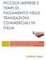 PICCOLE IMPRESE E TEMPI DI PAGAMENTO NELLE TRANSAZIONI COMMERCIALI IN ITALIA
