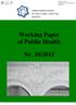ISSN: 2279-9761 Working paper of public health [Online] Working Paper of Public Health