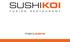 3 Formula All you can eat 4 Antipasti 4 Zuppa in brodo 5 Usuzukuri 5 Insalate 6 Gunkan 6 Onigiri 7 Sashimi 7 Sushi misto 7 Nigiri 8 Donburi 8