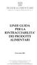 LINEE GUIDA PER LA RINTRACCIABILITA DEI PRODOTTI ALIMENTARI